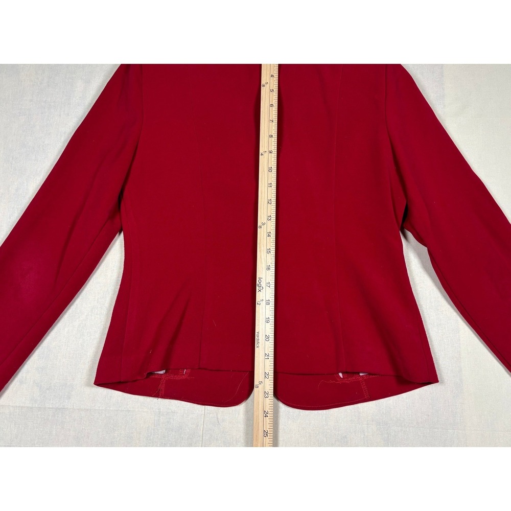 Jessica Howard Petite Red Blazer Shawl‎ Collar Multi Button Jacket Size 12P - Picture 5 of 8
